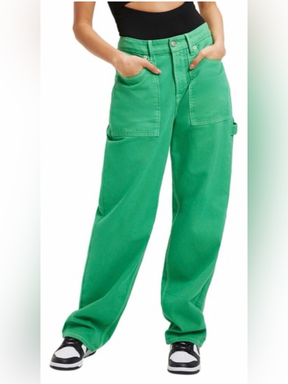 💚✨The Good American Good '90s Carpenter in Summer Green02